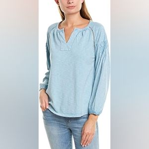 NWT FRYE Solid Smocking Long Sleeve XS